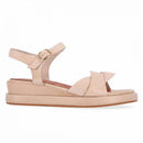 Sandalo con zeppa in pelle