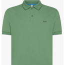 Sun 68 polo small stripes on collar s/s