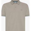 Sun 68 polo small stripes on collar s/s