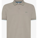 Sun 68 polo small stripes on collar s/s