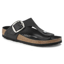 Gizeh big buckle black oiled leather calzata normale