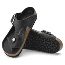 Gizeh big buckle black oiled leather calzata normale