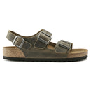 Milano faded khaki oiled leather calzata stretta