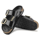 Arizona big buckle hex shine black,natural leather
