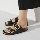 Arizona big buckle hex shine black,natural leather