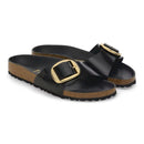 Madrid big buckle hex shine black, natural leather
