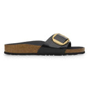 Madrid big buckle hex shine black, natural leather