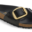 Madrid big buckle hex shine black, natural leather