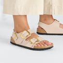 Milano big buckle , natural leather