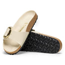 Madrid big buckle pelle naturale vernice - high-shine ecru calz.s