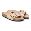Madrid big buckle hex shine new beige, natural lea