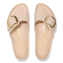 Madrid big buckle hex shine new beige, natural lea
