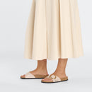 Madrid big buckle hex shine new beige, natural lea