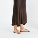 Arizona big buckle soft pink, nubuck leather