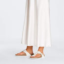 Gizeh flowers white, natural leather