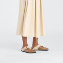 Gizeh big buckle hex shine new beige, natural lea