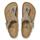 Gizeh rivet taupe, suede leather