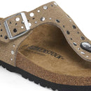 Gizeh rivet taupe, suede leather