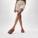 Lulu ciabattine incrociate in pelle con fibbia in resina