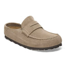 Naples wrapped taupe ,suede leather calz:s
