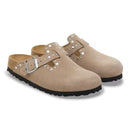 Boston rivet taupe, suede leather