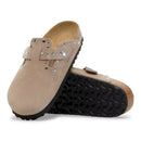Boston rivet taupe, suede leather