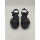 Sandalo con zeppa in pelle