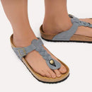 Gizeh braided basalt gray, oiled leather