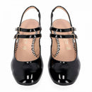 Slingback in vernice con tacco