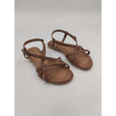 Sandalo in pelle con listelli