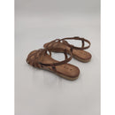 Sandalo in pelle con listelli