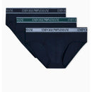 Emporio armani pack 3 slip in jersey organico shiny logoband asv