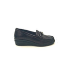 Mocassini donna con zeppa in pelle