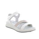 Sandali da donna beige e bianco con strap