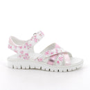 Sandali da bambina bianco e argento con strap