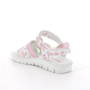 Sandali da bambina bianco e argento con strap