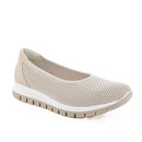 Ballerine da donna beige e platino con elastico