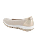 Ballerine da donna beige e platino con elastico
