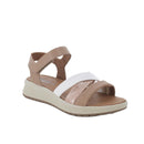 Sandali da donna beige e bianco con strap