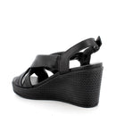 Donna agata sandalo con zeppa in pelle