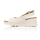 Sandalo con zeppa in pelle