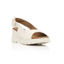 Sandalo con zeppa in pelle