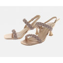 Sandali gioiello tacco intrecciati strass