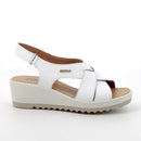 Sandali con zeppa in pelle da donna