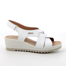 Sandali con zeppa in pelle da donna