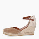 Espadrillas con zeppa iuta crosta di pelle