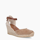 Espadrillas con zeppa iuta crosta di pelle