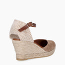 Espadrillas con zeppa iuta crosta di pelle