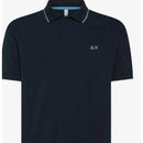 Sun 68 polo small stripes on collar s/s