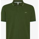 Sun 68 polo small stripes on collar s/s